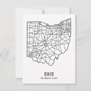 Postal Mapa de carreteras del estado de Ohio - Mapa del e