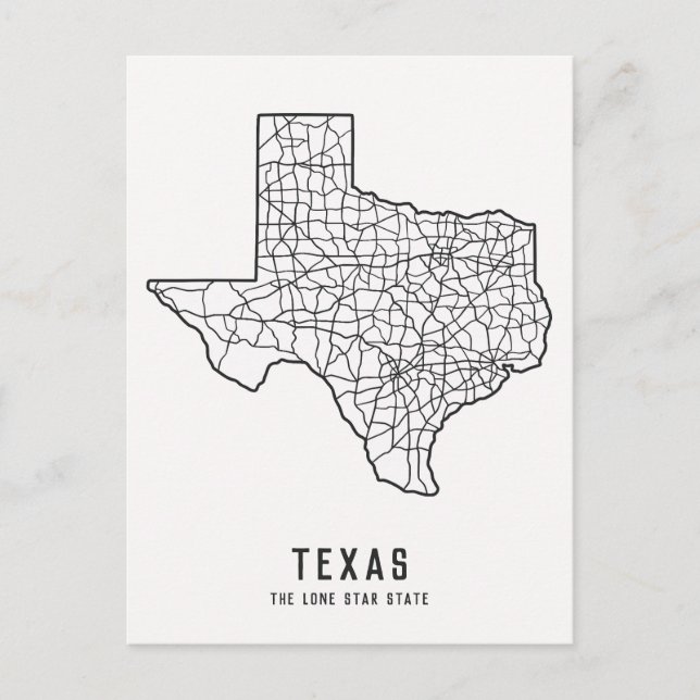 Postal Mapa de carreteras del estado de Texas EE. UU. - m (Anverso)