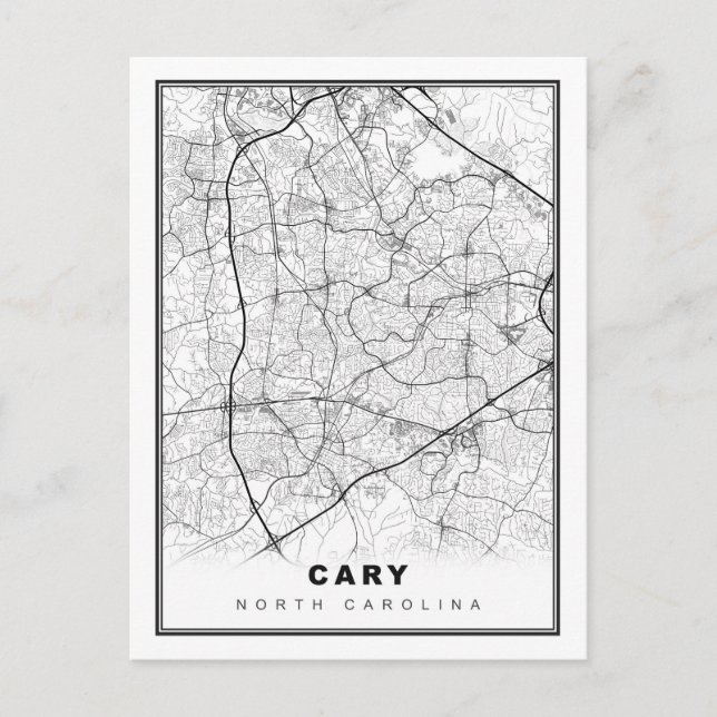 Postal Mapa de Cary (Anverso)