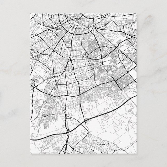 Postal Mapa de Casablanca Marruecos (Anverso)