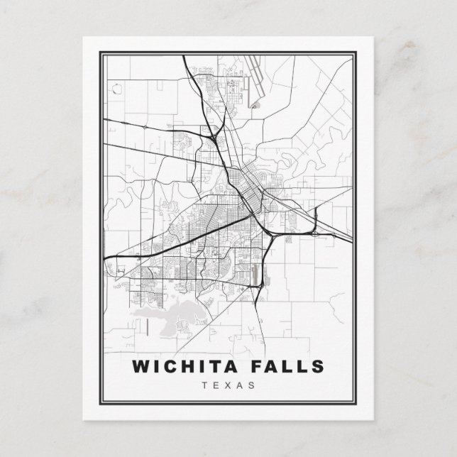 Postal Mapa de cataratas Wichita (Anverso)