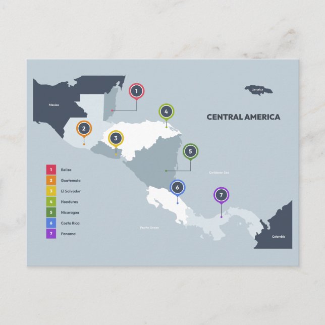 Postal Mapa de Centroamérica (Anverso)