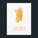 Postal Mapa de Cerdeña<br><div class="desc">Mapa colorido de la isla Cerdeña en un estilo geométrico moderno</div>
