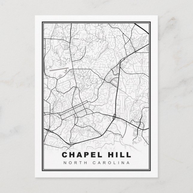 Postal Mapa de Chapel Hill (Anverso)