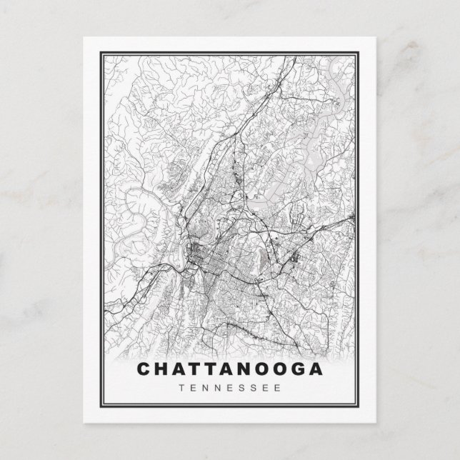 Postal Mapa de Chattanooga (Anverso)