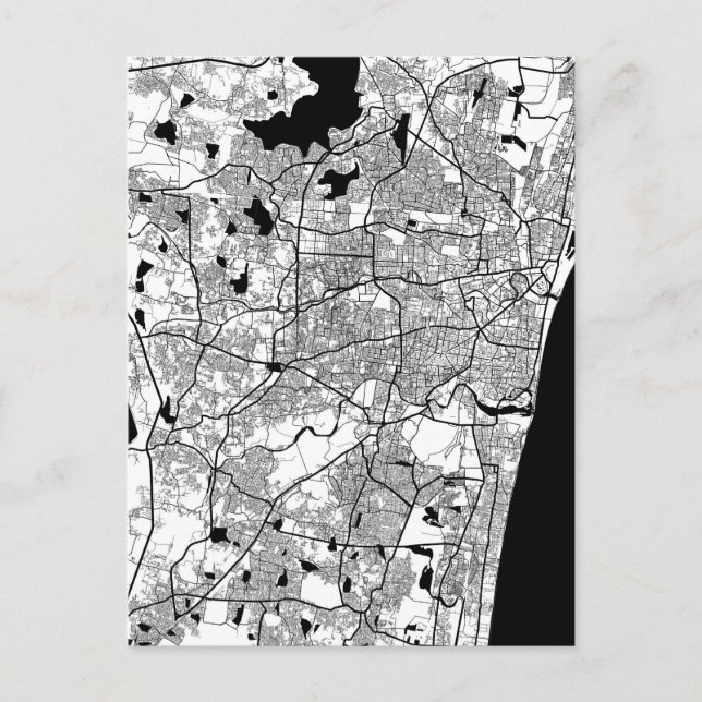 Postal Mapa de Chennai Tamil Nadu (Anverso)