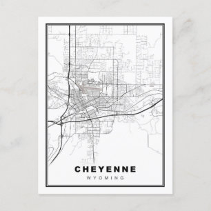 Postal Mapa de Cheyenne