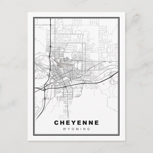 Postal Mapa de Cheyenne (Anverso)