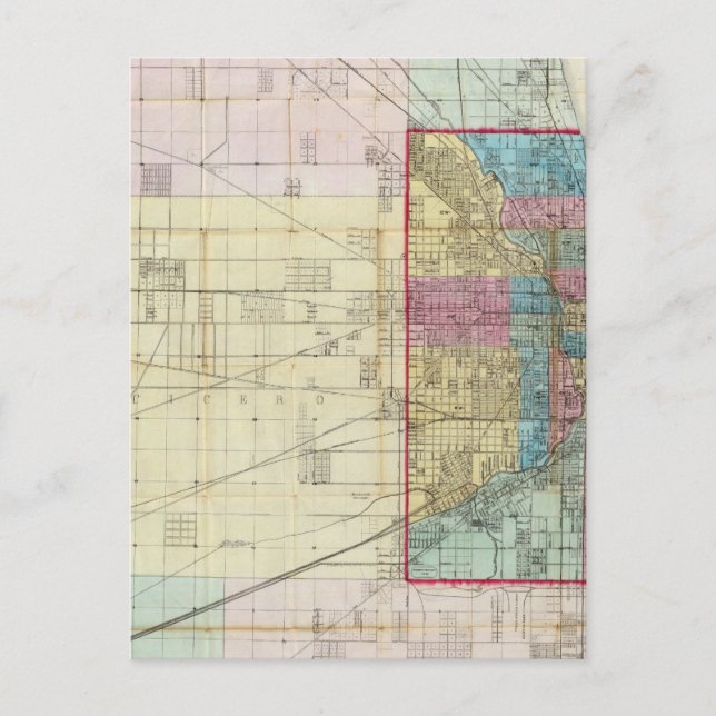 Postal Mapa de Chicago (Anverso)