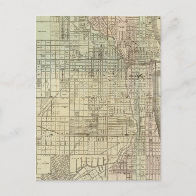 Postal Mapa De Chicago (Anverso)