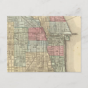 Postal Mapa de Chicago por Mitchell