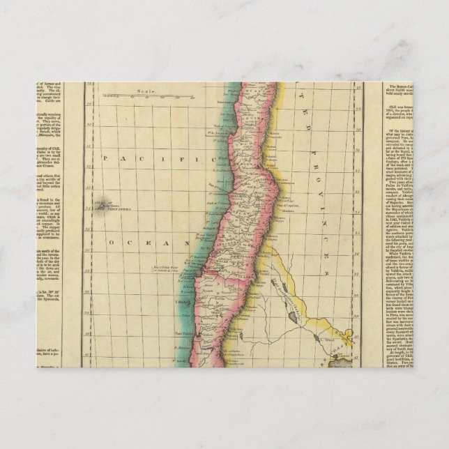 Postal Mapa De Chile (Anverso)
