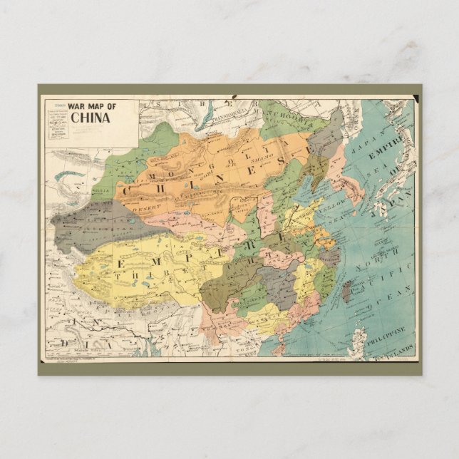 Postal Mapa de China (1900) (Anverso)