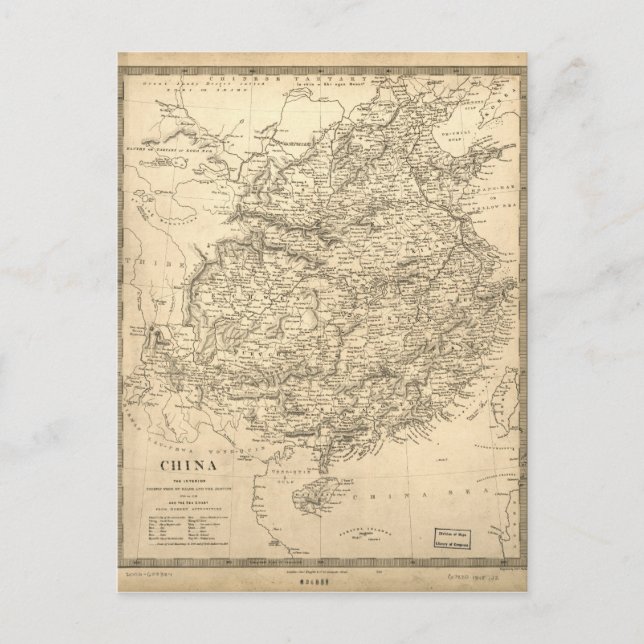 Postal Mapa de China de Jean-Baptiste Du Halde (1710-1718 (Anverso)