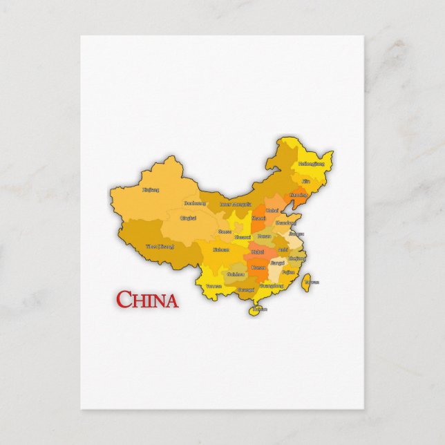 Postal Mapa de china patriótica (Anverso)