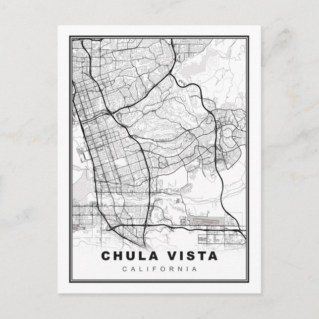 Postal Mapa de Chula Vista (Anverso)