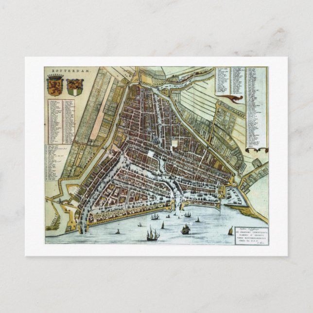 Postal Mapa de ciudad de Rotterdam (Anverso)