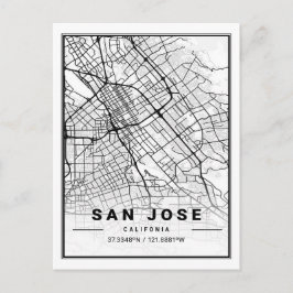 Postal Mapa de ciudades de viaje de Estados Unidos de San