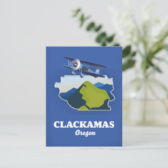 Postal Mapa de Clackamas Oregon EE. UU. (Anverso de pie)