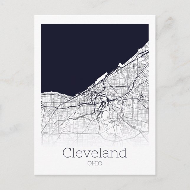 Postal Mapa de Cleveland (Anverso)