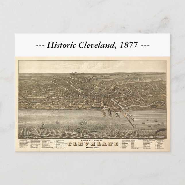 Postal Mapa de Cleveland Ohio 1877 (Anverso)