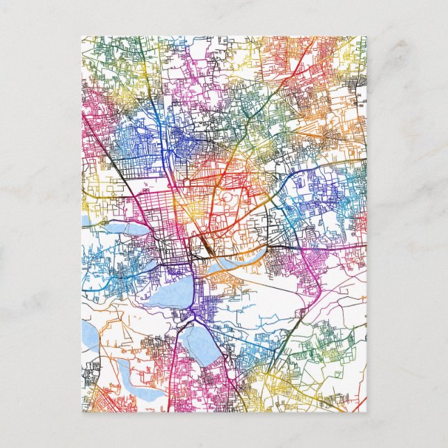 Postal Mapa de Coimbatore Tamil Nadu (Anverso)