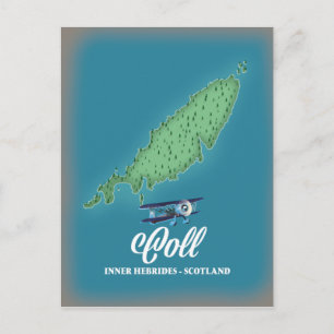 Postal Mapa de Coll Inner Hebrides Escocia