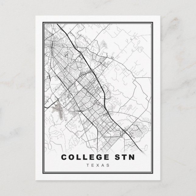 Postal Mapa de College Station (Anverso)