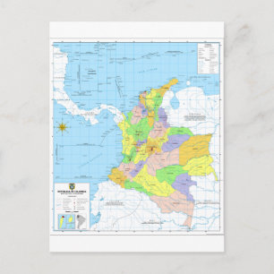 Postal Mapa de Colombia