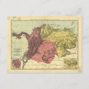 Postal Mapa de Colombia y Venezuela (1898)