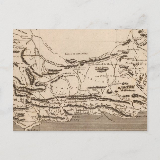 Postal Mapa de colonias de Cabo por Arrowsmith (Anverso)