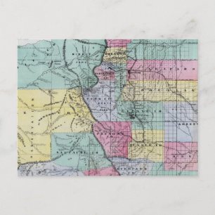 Postal Mapa de Colorado en Thayer