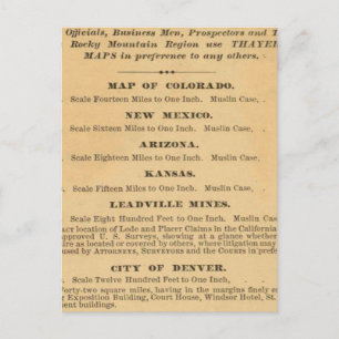 Postal Mapa de Colorado en Thayer