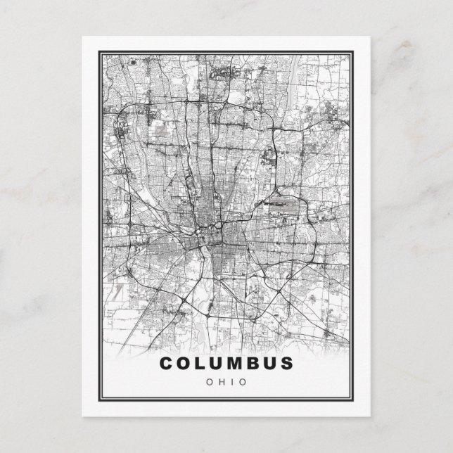 Postal Mapa de Columbus (Anverso)