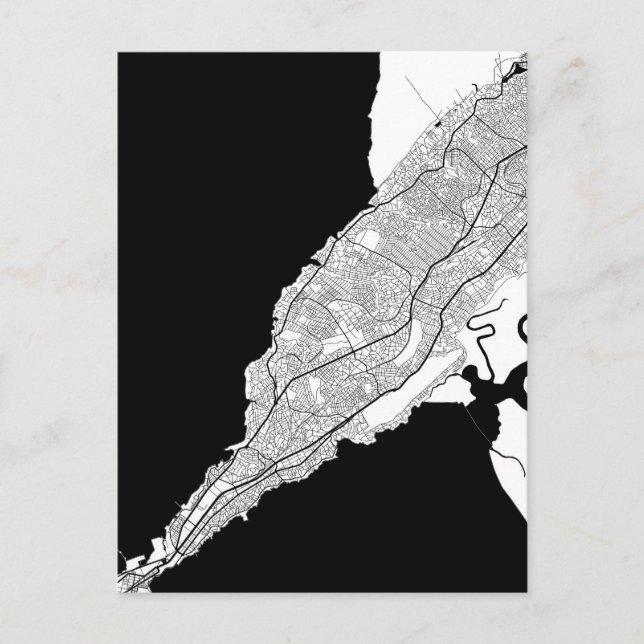 Postal Mapa de Conakry Guinea (Anverso)