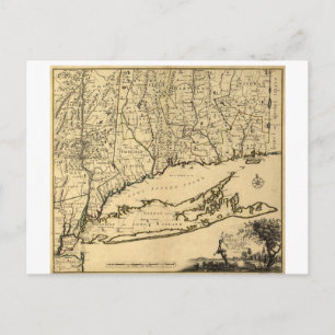 Postal Mapa de Connecticut y partes adyacentes (1780)