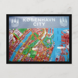 Postal mapa de copenhague