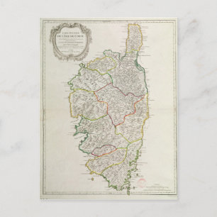 Postal Mapa de Córcega