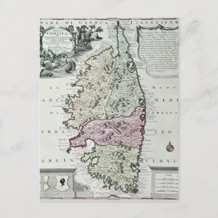 Postal Mapa de Córcega