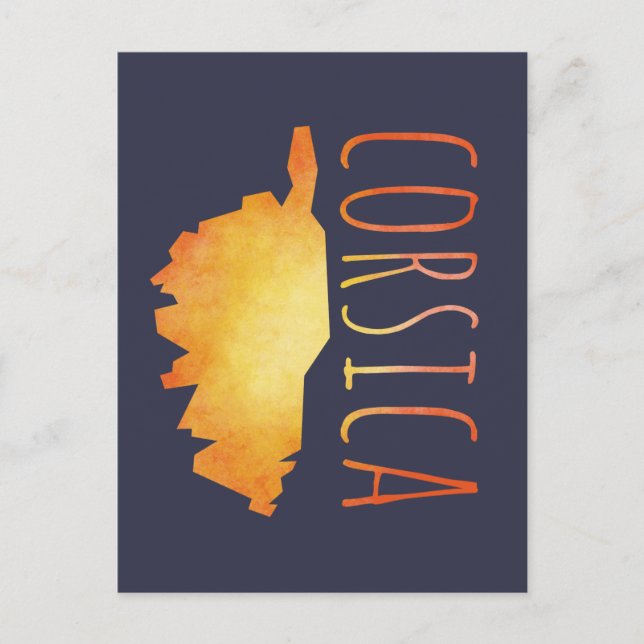 Postal Mapa de Córcega (Anverso)