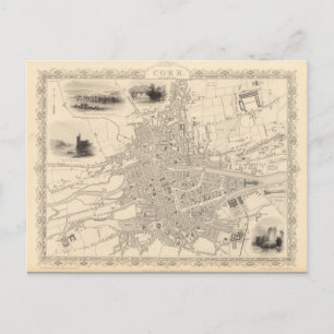 Postal Mapa de Cork, Irlanda