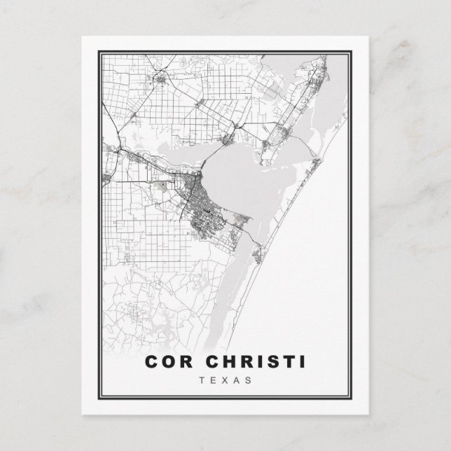 Postal Mapa de Corpus Christi (Anverso)