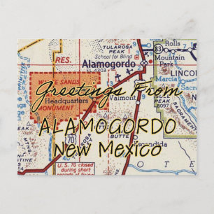 Postal Mapa de cosecha de Alamogordo NM