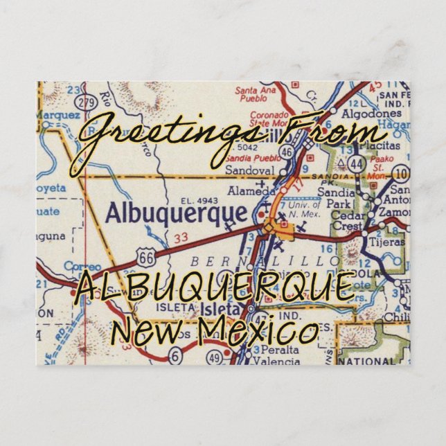 Postal Mapa de cosecha de Albuquerque NM (Anverso)