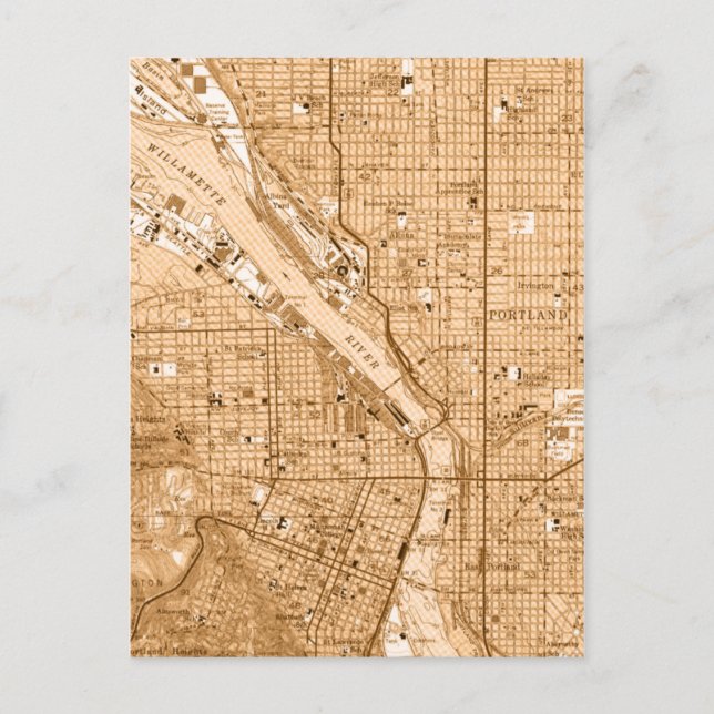 Postal Mapa de cosecha de Portland oregon (Anverso)