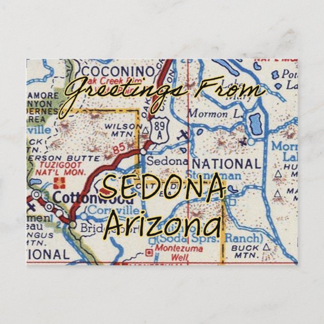Postal Mapa de cosecha de Sedona AZ (Anverso)