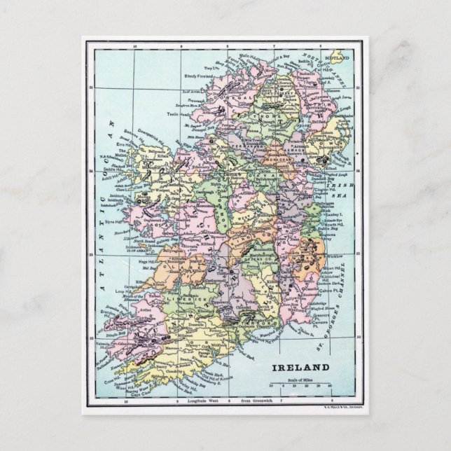 Postal Mapa de cosecha - Irlanda (Anverso)