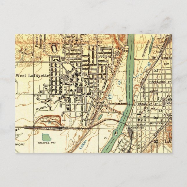 Postal Mapa de cosecha West Lafayette Indiana Purdue (Anverso)