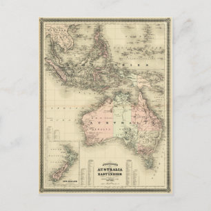 Postal Mapa de cosechas de Australia y las Indias Orienta