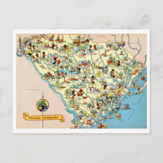 Postal Mapa de cosechas de Carolina del Sur